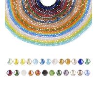 FASHEWELRY - Lot de 2 450 perle di vetro elettroplatinate sfaccettate, colore AB, 4 mm, doppio cono, per braccialetti, collane, orecchini, creazione di gioielli