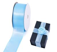 FASHEWELRY Nastro di organza in poliestere da 38 mm, per confezioni regalo, 18,4 m, in chiffon, per matrimoni, feste di compleanno, decorazione per feste, colore: azzurro cielo
