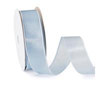 FASHEWELRY Nastro in poliestere trasparente da 25 mm, per confezioni regalo, 18,4 m, colore azzurro, nastro di organza per fiocchi per capelli, decorazioni per matrimoni, feste di compleanno