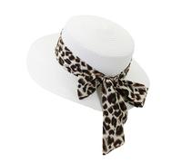 FASHIIROW Cappello di Paglia Cappello da Sole della Paglia da Donna - Cappello da Sole in Spiaggia Estiva, Cappello da Sole Brim Brim Brim Adora, Protezione UV per Le Donne-Bianco-M