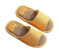 FASHIIROW Ciabatte Pantofole Di Lino Di Cotone Donne Donne Camera Da Letto Interni Scegli Comodi Per Uomini Scarpe Da Casa Non Slitta-B-Giallo-42-43