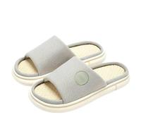 FASHIIROW Ciabatte Pantofole Di Lino Di Cotone Donne Donne Camera Da Letto Interni Scegli Comodi Per Uomini Scarpe Da Casa Non Slitta-Grigio-36-37