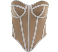 fashiirow Donne Cucitura Corsetti Bustini Irregolare Corona Dimagrante Vita Taglio Basso Corsetto Top Curva Shaper Modellazione, bianco, M