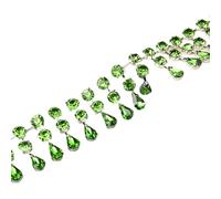 Fashion 2 Rows Round Water Drop Pendant Tassel Diamante Trims Rhinestone Crystal Chain Diy Necklace Clothing Shoes Accessories(Royal green,1yard)