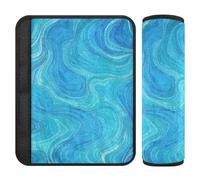 Fashion Abstract Line Art Blue Wave 2 Pack seggiolino auto Strap Covers, protegge collo e spalle, cuscino cintura di sicurezza per zaino