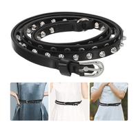 Fashion Accessory Black Studded Belt Cintura Borchie Uomo Punk Nera