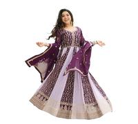 FASHION BAZAR 365 Indiano Faux Blooming Tessuto Zari & Paillettes Ricamato Lavoro Anarkali Suit 15521, 1, 42