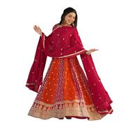 FASHION BAZAR 365 Indiano Faux Blooming Tessuto Zari & Paillettes Ricamato Lavoro Anarkali Suit 15521, 3, 38