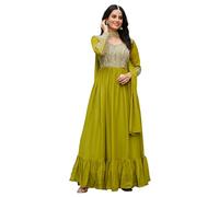 FASHION BAZAR 365 Indiano Stella Georgette Con Ricamo Perline Paillettes Lavoro Un Pezzo Tuta 15517, 2, 74