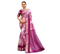 FASHION BAZAR 365 Sari 15844 - Sari da donna, in tessuto di seta morbida, tessuto di seta, jacquard, .4, 40