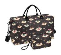 Fashion Blackr Eyes, borsa da viaggio con tracolla regolabile, impermeabile, per il fine settimana