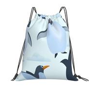 Fashion Borsa Coulisse Cute Penguins On Ice Zainetto Personalizzato Sacchetto Sportivo per Sport Nuoto Festival 36X42cm