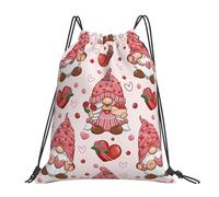 Fashion Borsa Coulisse Loves Day Love Gnomes Zainetto Personalizzato Sacca Sportiva per Yoga Spiaggia All'aperto 36X42cm