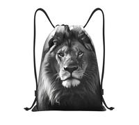 Fashion Borsa Sportiva da Palestra African Lion Black And White Zainetto Unisex Sacca Ginnastica per Spiaggia Vacanze Sport 36X42Cm