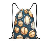 Fashion Borsa Sportiva da Palestra Retro Baseball Pattern Gym Sack Unisex Sacchetto Sportivo per Viaggi Piscina Adulto 36X42cm