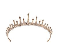 Fashion Champagne Gold Color Crowns Accessori per capelli da sposa Accessori per capelli di lusso Principessa Tiara Diadems Women Belietta per la festa della sposa (colore: Champagne Gold-07)