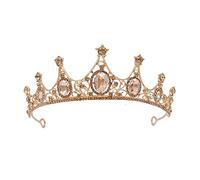 Fashion Champagne Gold Color Crowns Accessori per capelli da sposa Accessori per capelli di lusso Principessa Tiara Diadems Women Belietta per la festa della sposa (colore: champagne oro)