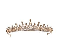 Fashion Champagne Gold Color Crowns Accessori per capelli da sposa Accessori per capelli di lusso Principessa Tiara Diadems Women Belietta per la festa della sposa (colore: Champagne Gold-09)