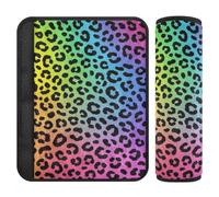 Fashion Color Leopard Rainbow 2 pz cinghie seggiolino auto copre il collo e le spalle per la maggior parte delle auto funda para cinturón de carro