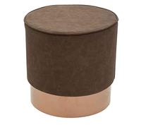 Fashion Commerce Pouf con Ecopelle, Marrone e Base in Metallo