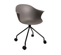 Fashion Commerce Sedia Girevole Polipropilene, Grigio con Ruote