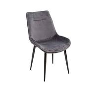 Fashion Commerce Set di 4 Sedie in Velluto, Blue