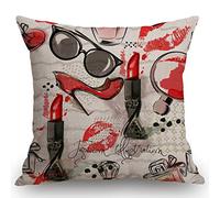 Fashion Cosmetic,Women Cosmetics Copricuscini Elegante Decorativi Federa con Cerniera Federe De Cuscini per Camera da Letto Letto Divano 45X45Cm