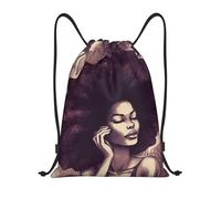 Fashion Coulisse Borsa da Palestra African Hair Black Women Zaino Sportivo Personalizzato Sacca Sportivo per Donna Adulto Sport 36X42cm