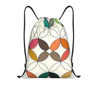 Fashion Coulisse Borsa da Palestra Geometric Circle Print Zainetti Unisex Sacchetto Sportivo per Yoga Sport Piscina 36X42cm