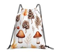 Fashion Coulisse Borsa da Palestra Mushroom Pine Cone Watercolor Autumn Zainetto Personalizzato Sacchetto Sportivo per Sport Festival Uomo 36X42cm