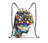Fashion Coulisse Tasche Artificial Intelligence Brain Print Zainetto Unisex Sacca Sportiva per Viaggi Spiaggia Adulto 36X42Cm