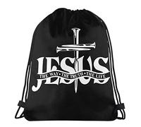 Fashion Coulisse Tasche Jesus The Way The Truth The Life Zaino da Viaggio Unisex Borsa Palestra Scuola per Festival Yoga Sport 36X42Cm