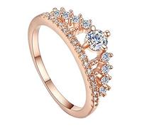 Fashion Crown-Shaped Diamond Ring Elegant Crystal Adjustable Rings 1Pcs Nice processing