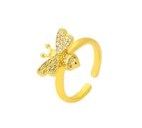 Fashion Cubic Zircon Multicolor Bee Open Ring Punk Geometric Finger Adjustable Ring for Women Man Jewelry Gift Nice processing