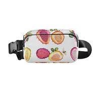 Fashion Fanny Marsupio Bellezza Fico d'India Frutta Bianca Uomini Donne Mini Sling Chest Bag con Tracolla Regolabile Borse Sportive per Viaggi Shopping Corsa, 17, 1 Size