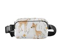 Fashion Fanny Marsupio Carino Capybara Bianco Uomini Donne Mini Sling Chest Bag con Cinghia Regolabile Crossbody Borse Sportive per Viaggi Shopping Corsa, 16, 1 Size