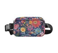 Fashion Fanny Marsupio Floreale Fiore Delphinium Iris Bianco Uomini Donne Mini Sling Chest Bag con Tracolla Regolabile Borse Sportive per Viaggi Shopping Corsa, 19, 1 Size