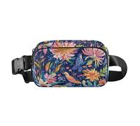 Fashion Fanny Marsupio Floreale Fiore Delphinium Iris Bianco Uomini Donne Mini Sling Chest Bag con Tracolla Regolabile Borse Sportive per Viaggi Shopping Corsa, 13, 1 Size