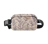 Fashion Fanny Marsupio Floreale Fiore Delphinium Iris Bianco Uomini Donne Mini Sling Chest Bag con Tracolla Regolabile Borse Sportive per Viaggi Shopping Corsa, 18, 1 Size