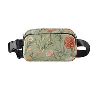 Fashion Fanny Marsupio Floreale Fiore Delphinium Iris Bianco Uomini Donne Mini Sling Chest Bag con Tracolla Regolabile Borse Sportive per Viaggi Shopping Corsa, 20, 1 Size
