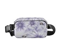 Fashion Fanny Marsupio Retro Bellflower Teal Mini Sling Chest Bag Crossbody Borse Sportive per Shopping Running, Colore 02, 1 Size