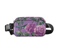 Fashion Fanny Marsupio Retro Bellflower Teal Mini Sling Chest Bag Crossbody Borse Sportive per Shopping Running, Colore 16, 1 Size