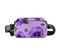 Fashion Fanny Marsupio Retro Bellflower Teal Mini Sling Chest Bag Crossbody Borse Sportive per Shopping Running, Colore 09, 1 Size
