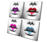 Fashion Female Girl Love Heart Fashion MULTI TELA parete arte foto stampa