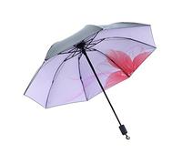 Fashion Flowers Rain Flower Foldable Umbrella Parasol for Women Windproof Umbrellas Female (Color : A) (B)