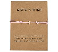 Fashion for Wish Card Star Charm Handmade intrecciato corda cerata regolabile Good Luck Girl