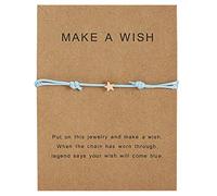 Fashion for Wish Card Star Charm Handmade intrecciato corda cerata regolabile Good Luck Girl
