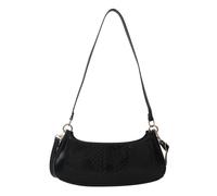 Fashion Forward - Borsa a tracolla da donna in poliuretano, borsa ascellare, spaziosa borsa interna adatta per varie occasioni, Nero Bk, Medium
