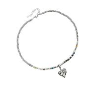 Fashion Forward - Collana con ciondolo a forma di cuore irregolare, catena in lega lucida, comoda da indossare tutti i giorni, per feste, stile punk