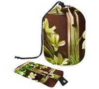 Fashion-Forward - Trousse impermeabile da donna, capiente ed elegante, per riporre i trucchi, motivo: croce pasquale verde, Multicolore, 9.9x6.9in/25.2x17.6cm;6x3.5in/15.2x8.8cm